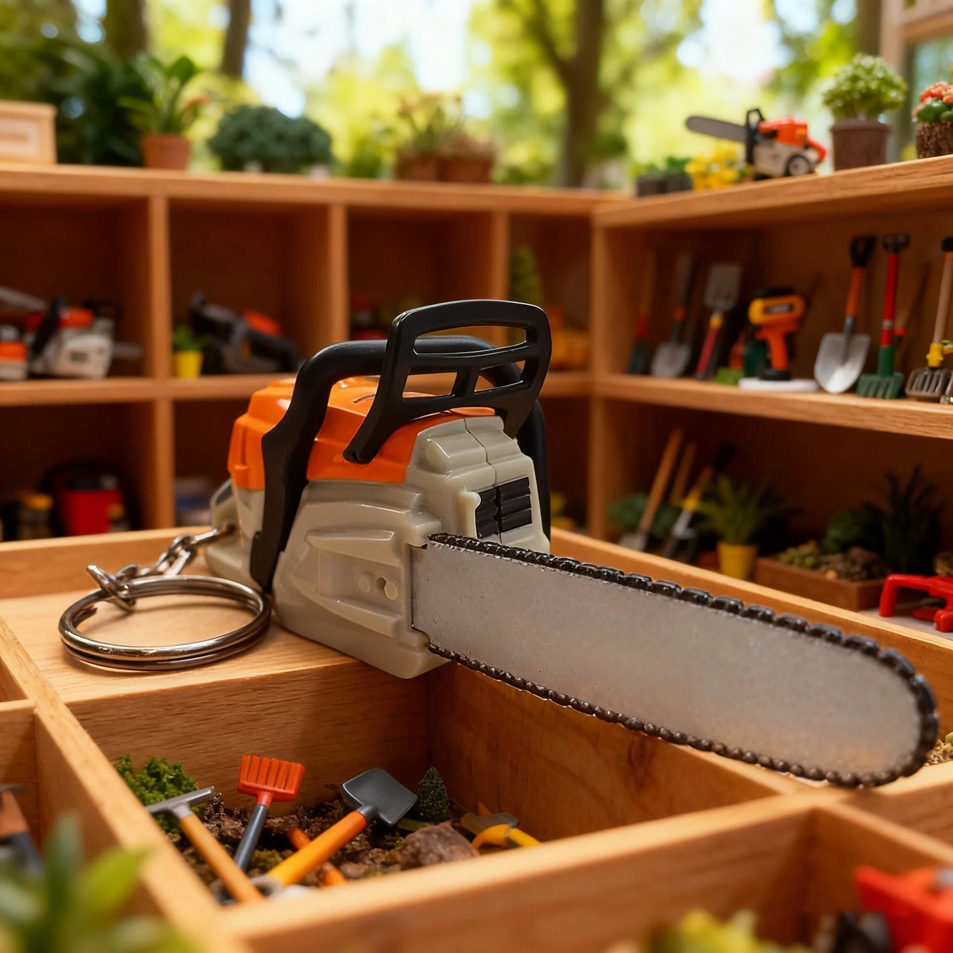 Chainsaw Keychain | Functional Cutting Key Ring