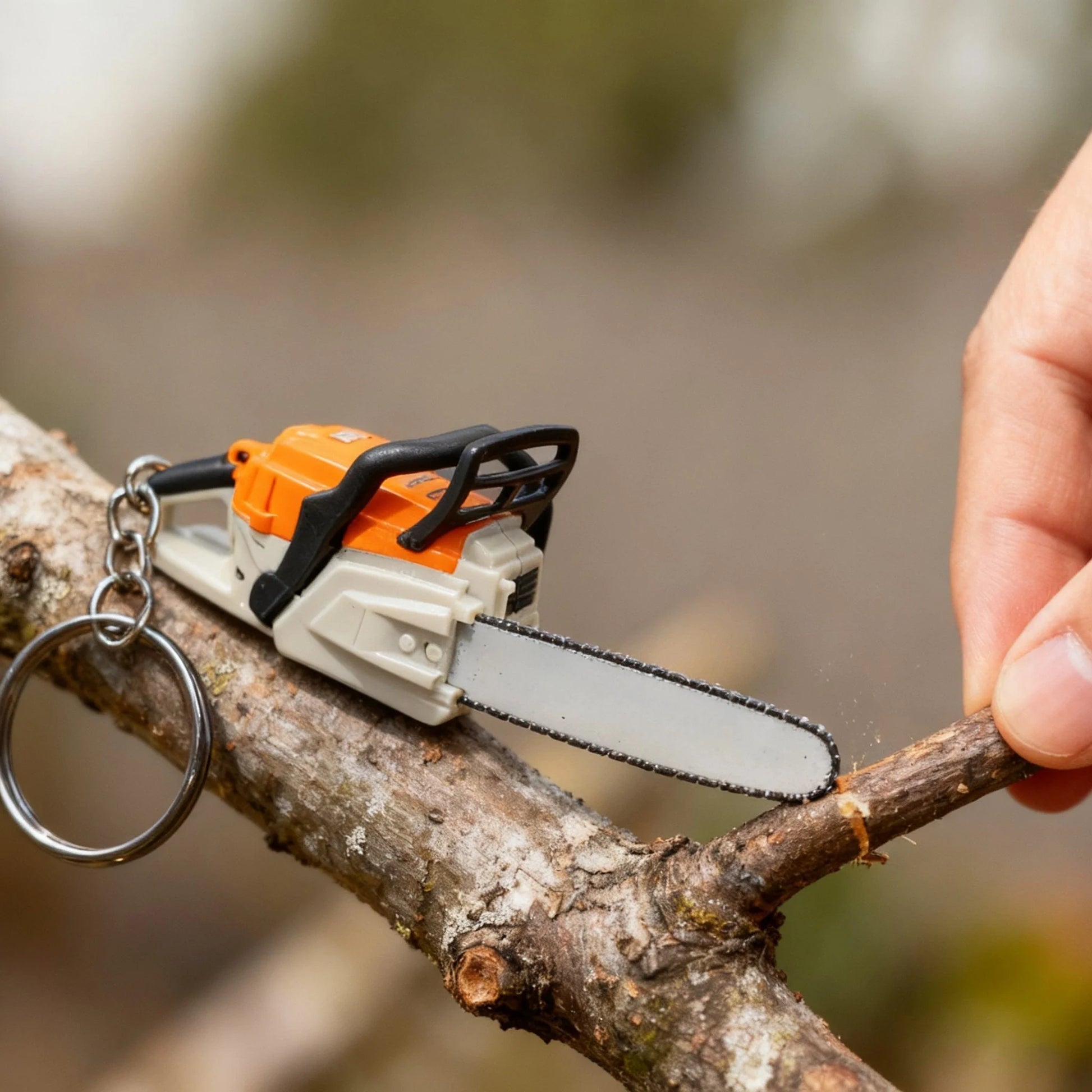 Chainsaw Keychain | Functional Cutting Key Ring